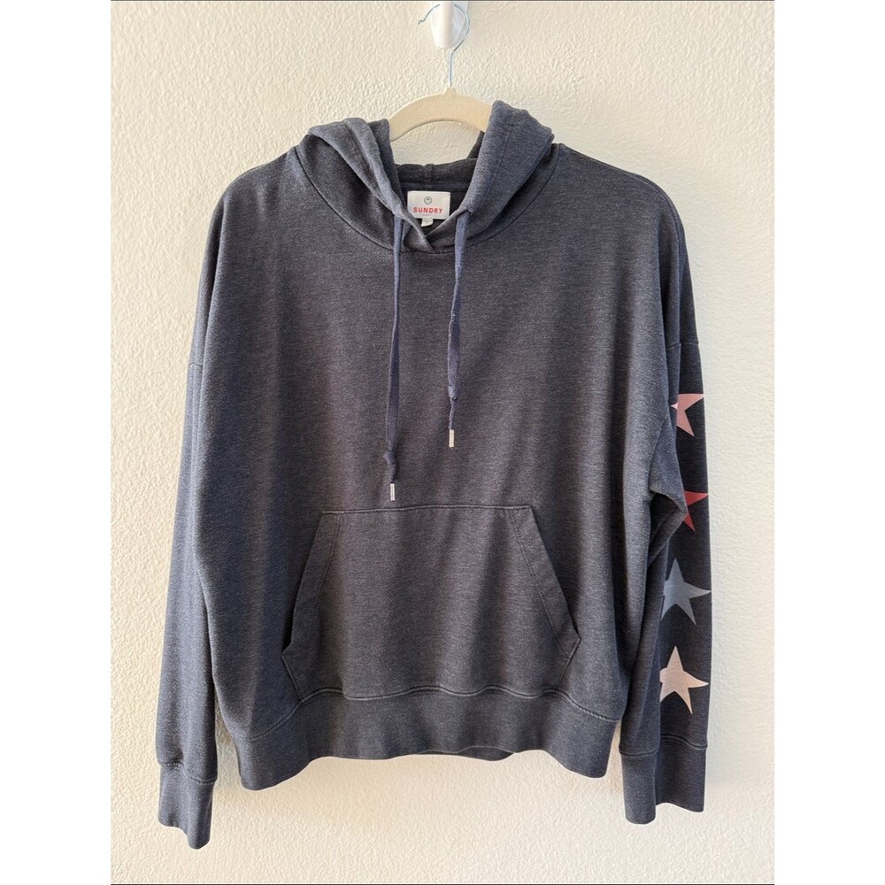 Sundry Multi Star Sleeve Pullover Hoodie Size M